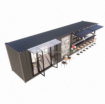 진열제철 정면 튜브 주요 구조 20ft-40ft 맞춤형 모듈 컨테이너 커피숍 현대적인 디자인과 함께 음식 스탠드
