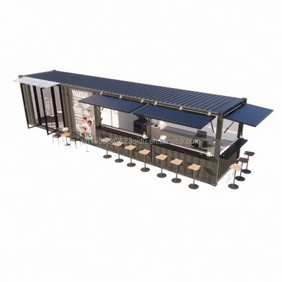 진열제철 정면 튜브 주요 구조 20ft-40ft 맞춤형 모듈 컨테이너 커피숍 현대적인 디자인과 함께 음식 스탠드