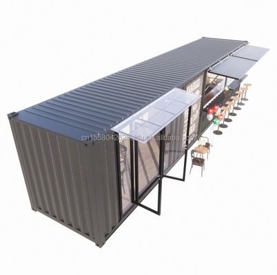 진열제철 정면 튜브 주요 구조 20ft-40ft 맞춤형 모듈 컨테이너 커피숍 현대적인 디자인과 함께 음식 스탠드