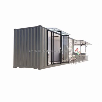 진열제철 정면 튜브 주요 구조 20ft-40ft 맞춤형 모듈 컨테이너 커피숍 현대적인 디자인과 함께 음식 스탠드
