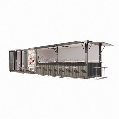 진열제철 정면 튜브 주요 구조 20ft-40ft 맞춤형 모듈 컨테이너 커피숍 현대적인 디자인과 함께 음식 스탠드