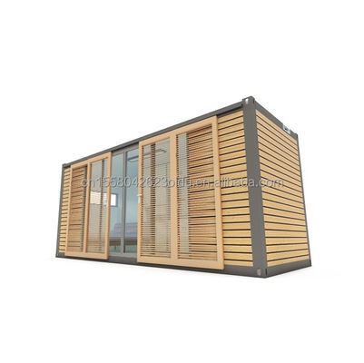 호텔 숙박 20ft 전공 컨테이너 오피스 하우스 목재 슬라이딩 도어 및 알루미늄 합금 창문