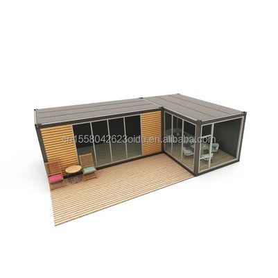 강철 프레임 진열 된 강철 구부러기 180g 간단한 사전 제작 된 로그 캐빈 나무 작은 집 휴대용 캐빈 20 피트 또는 40 피트 크기