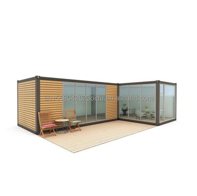 강철 프레임 진열 된 강철 구부러기 180g 간단한 사전 제작 된 로그 캐빈 나무 작은 집 휴대용 캐빈 20 피트 또는 40 피트 크기