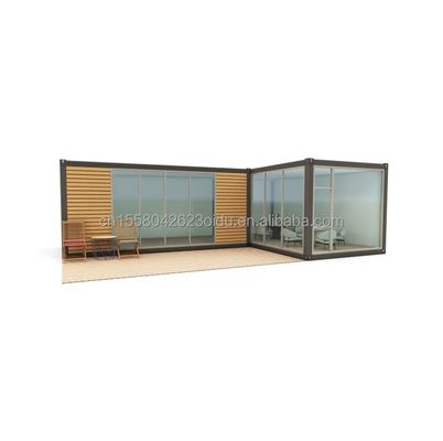 강철 프레임 진열 된 강철 구부러기 180g 간단한 사전 제작 된 로그 캐빈 나무 작은 집 휴대용 캐빈 20 피트 또는 40 피트 크기