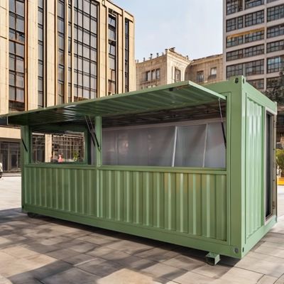 진열제철 정면 튜브 주요 구조 컨테이너 하우스 전체 집합 20ft 40ft Prefab 커피숍