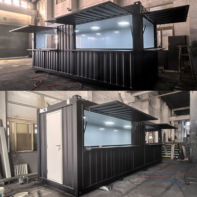 진열제철 정면 튜브 주요 구조 컨테이너 하우스 전체 집합 20ft 40ft Prefab 커피숍