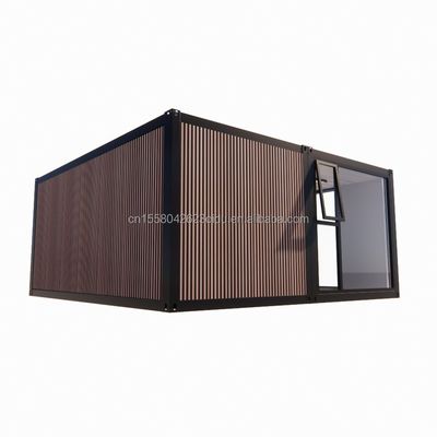 평면 상단 컨테이너 사전 제작 스튜디오 모방 나무 PVC 벽 패널 20ft 또는 40ft 크기의 저렴한 가족 거주