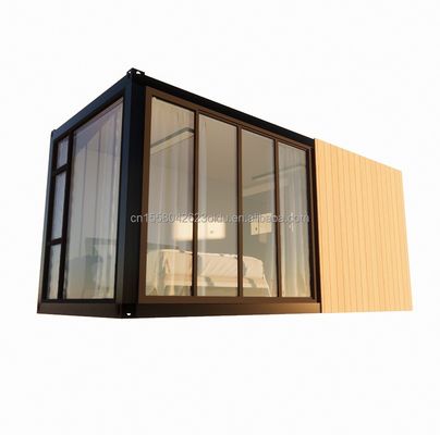 목재 견고한 강철 태양 집 20ft 평면 컨테이너 하우스 벽 50/75/100mm 파동 샌드위치 패널