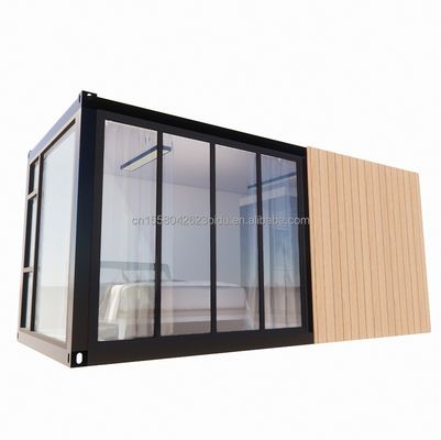 목재 견고한 강철 태양 집 20ft 평면 컨테이너 하우스 벽 50/75/100mm 파동 샌드위치 패널
