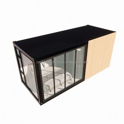 목재 견고한 강철 태양 집 20ft 평면 컨테이너 하우스 벽 50/75/100mm 파동 샌드위치 패널