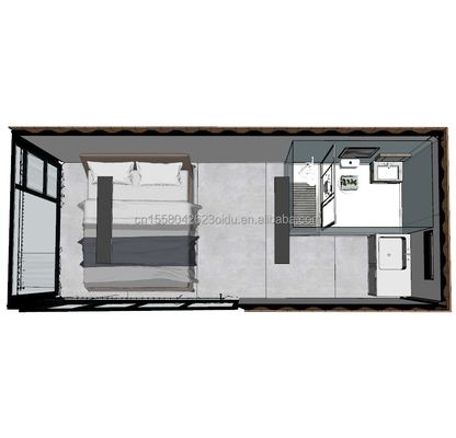 목재 견고한 강철 태양 집 20ft 평면 컨테이너 하우스 벽 50/75/100mm 파동 샌드위치 패널