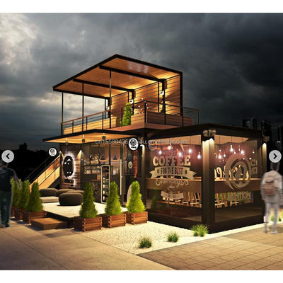 현대적인 디자인 20ft 또는 40ft 컨테이너 전공 커피숍 키오스크 철강 샌드위치 패널 재료로 구성