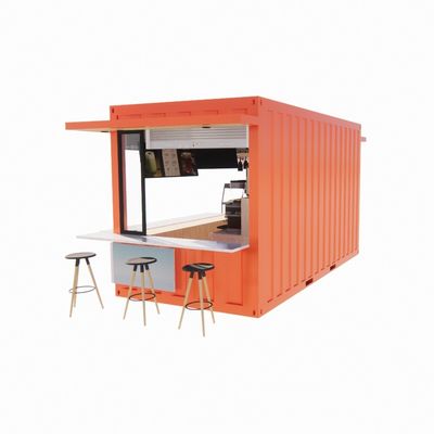 20ft 또는 40ft 상업적인 야외 운송 컨테이너 카페 바 쉽게 설치 현대 디자인 철강 하우스 평면 팩 컨테이너 최고