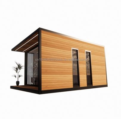 스틸 프레임 알루미늄 합금 창문 20 피트 전조 컨테이너 하우스 나무 유리 하우스 및 젤리화된 강철 굽기