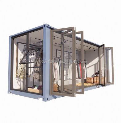맞춤형 컬러 스틸 프레임 20ft Prefab 컨테이너 의류 상점 키오스크 부스