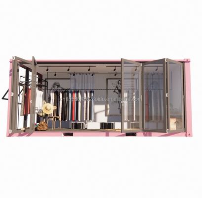 맞춤형 컬러 스틸 프레임 20ft Prefab 컨테이너 의류 상점 키오스크 부스
