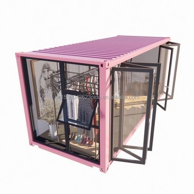 맞춤형 컬러 스틸 프레임 20ft Prefab 컨테이너 의류 상점 키오스크 부스
