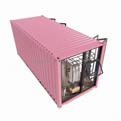 맞춤형 컬러 스틸 프레임 20ft Prefab 컨테이너 의류 상점 키오스크 부스