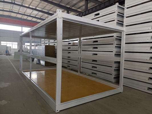 50/75/100mm 파동 샌드위치 패널 20ft 평면 포장 빠른 폴더 컨테이너 트레일러