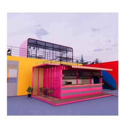 20ft 평면 모바일 컨테이너 상점 커피 매장 소매 스탠드 50mm 웨이브 샌드위치 패널 벽을 호텔