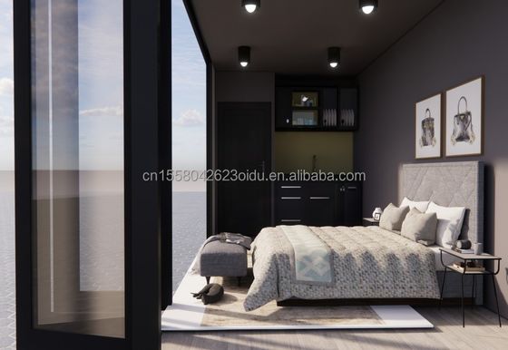 쉽게 설치 20ft Prefab 운송 컨테이너 욕실과 벽 50/75/100mm 파동 샌드위치 패널과 함께 가정