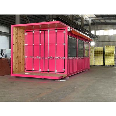 20ft 평면 모바일 컨테이너 상점 커피 매장 소매 스탠드 50mm 웨이브 샌드위치 패널 벽을 호텔