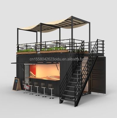 컨테이너 카페와 부엌 20ft 강철 프레임 밸런াইজ 된 강철 구부러기 180g 레스토랑 욕실 포함