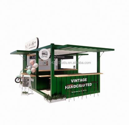 20ft 또는 40ft 스틸 프레임 확장 가능한 모바일 커피 바 팝업 배송 컨테이너 상점