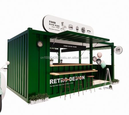 20ft 또는 40ft 스틸 프레임 확장 가능한 모바일 커피 바 팝업 배송 컨테이너 상점