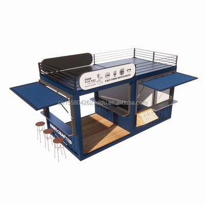 20ft 또는 40ft 스틸 프레임 확장 가능한 모바일 커피 바 팝업 배송 컨테이너 상점