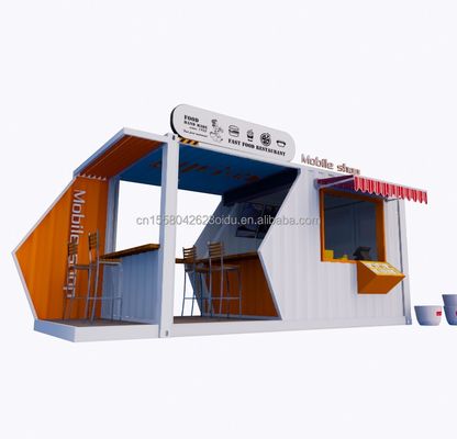 20ft 또는 40ft 스틸 프레임 확장 가능한 모바일 커피 바 팝업 배송 컨테이너 상점