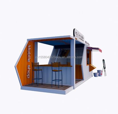 20ft 또는 40ft 스틸 프레임 확장 가능한 모바일 커피 바 팝업 배송 컨테이너 상점