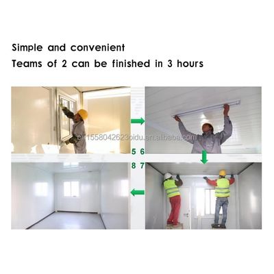 20ft 욕실 검은색 컨테이너 하우스 1 침실 호텔 주방
