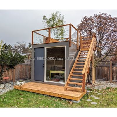 호텔 현대적인 디자인과 진열 철제 정면 튜브의 가공된 목조 정원 집 주 구조 EU10ft 20ft