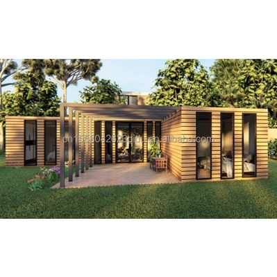 목재 컨테이너 하우스 EU 최고의 디자인 목재 곡물 유리 20ft 40ft Prefab 가정 고급 컨테이너 가정 Prefab 주택 현대