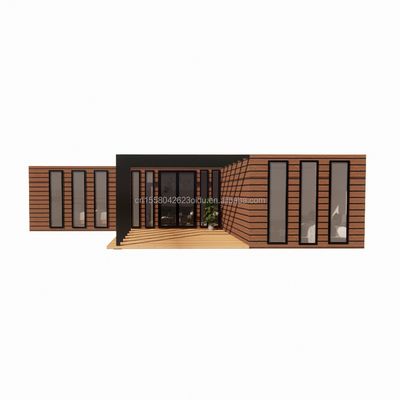 목재 컨테이너 하우스 EU 최고의 디자인 목재 곡물 유리 20ft 40ft Prefab 가정 고급 컨테이너 가정 Prefab 주택 현대