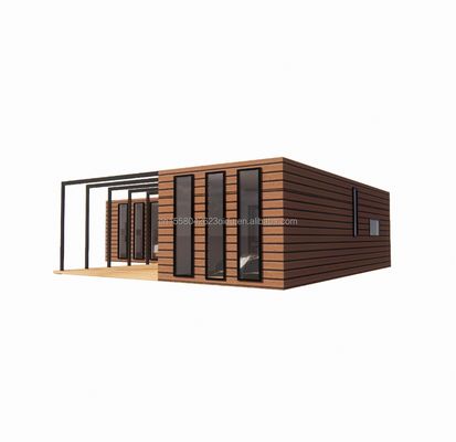 목재 컨테이너 하우스 EU 최고의 디자인 목재 곡물 유리 20ft 40ft Prefab 가정 고급 컨테이너 가정 Prefab 주택 현대