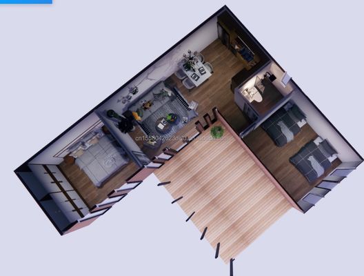 목재 컨테이너 하우스 EU 최고의 디자인 목재 곡물 유리 20ft 40ft Prefab 가정 고급 컨테이너 가정 Prefab 주택 현대