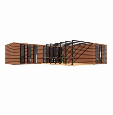 목재 컨테이너 하우스 EU 최고의 디자인 목재 곡물 유리 20ft 40ft Prefab 가정 고급 컨테이너 가정 Prefab 주택 현대