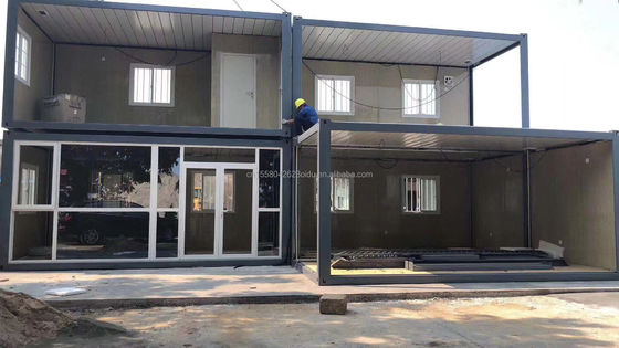 저렴한 20ft Knock Down 샌드위치 패널 휴대용 Prefab 호텔 컨테이너 알루미늄 합금 창문과 모듈형 집