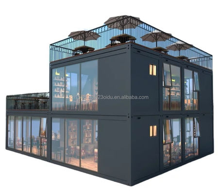 저렴한 20ft Knock Down 샌드위치 패널 휴대용 Prefab 호텔 컨테이너 알루미늄 합금 창문과 모듈형 집