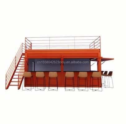 20ft 맞춤형 평면 포장 빠른 설치 목재 컨테이너 가공 집 정원 바와 젤로화 철 제곱 튜브