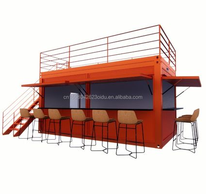 20ft 맞춤형 평면 포장 빠른 설치 목재 컨테이너 가공 집 정원 바와 젤로화 철 제곱 튜브