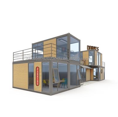 현대 디자인 20ft 또는 40ft 음식 바 카페 슈퍼마켓 상점 컨테이너 상점 사용자 정의 평면 패키지 전공 주택