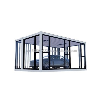 맞춤형 색상 20ft 컨테이너 자동차 전시실 전조 주택 접착 알루미늄 합금 온화 유리 모바일 상점