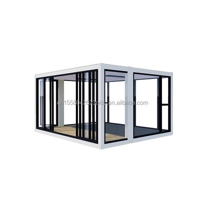 맞춤형 색상 20ft 컨테이너 자동차 전시실 전조 주택 접착 알루미늄 합금 온화 유리 모바일 상점