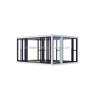 맞춤형 색상 20ft 컨테이너 자동차 전시실 전조 주택 접착 알루미늄 합금 온화 유리 모바일 상점