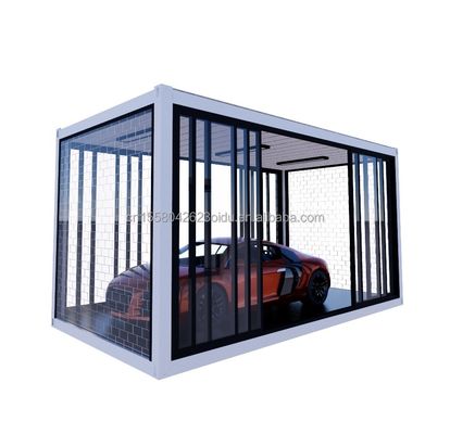 크리스탈 글래스 상점 디자인 20ft 이동식 전조 주택은 진료 철강 구부러기 180g 및 알루미늄 합금 창문