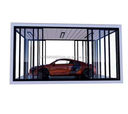 크리스탈 글래스 상점 디자인 20ft 이동식 전조 주택은 진료 철강 구부러기 180g 및 알루미늄 합금 창문